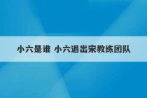 小六是谁 小六退出宋教练团队