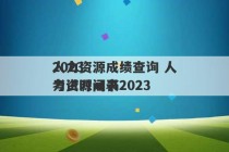 2023
人力资源成绩查询 人力资源证书2023
考试时间表