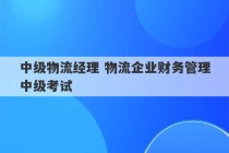 中级物流经理 物流企业财务管理中级考试