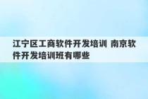 江宁区工商软件开发培训 南京软件开发培训班有哪些