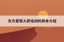 东方爱婴入职培训的简单介绍