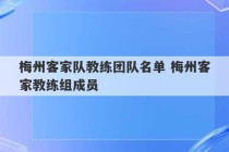 梅州客家队教练团队名单 梅州客家教练组成员