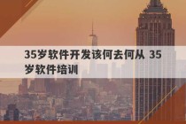 35岁软件开发该何去何从 35岁软件培训