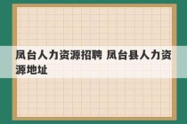 凤台人力资源招聘 凤台县人力资源地址