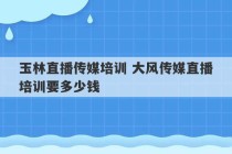 玉林直播传媒培训 大风传媒直播培训要多少钱