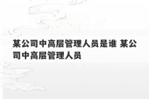 某公司中高层管理人员是谁 某公司中高层管理人员