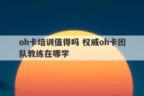 oh卡培训值得吗 权威oh卡团队教练在哪学