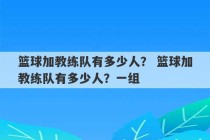 篮球加教练队有多少人？ 篮球加教练队有多少人？一组