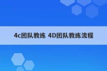 4c团队教练 4D团队教练流程