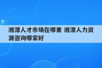 湘潭人才市场在哪里 湘潭人力资源咨询哪家好