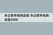 办公软件培训总结 办公软件培训总结3000