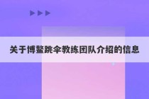 关于博鳌跳伞教练团队介绍的信息