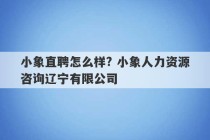 小象直聘怎么样? 小象人力资源咨询辽宁有限公司