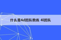 什么是4d团队教练 4l团队