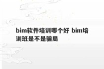 bim软件培训哪个好 bim培训班是不是骗局