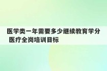 医学类一年需要多少继续教育学分 医疗全岗培训目标