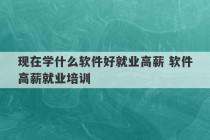 现在学什么软件好就业高薪 软件高薪就业培训