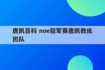 唐凯百科 noe冠军赛唐凯教练团队