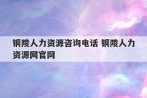 铜陵人力资源咨询电话 铜陵人力资源网官网