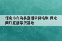 保定市白沟县直播带货培训 保定网红直播带货基地