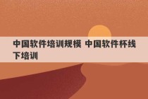 中国软件培训规模 中国软件杯线下培训