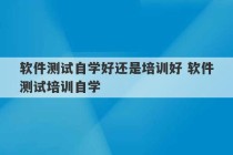 软件测试自学好还是培训好 软件测试培训自学