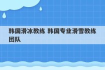 韩国滑冰教练 韩国专业滑雪教练团队