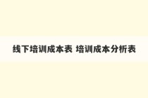 线下培训成本表 培训成本分析表