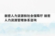 新密人力资源和社会保障厅 新密人力资源管理体系咨询