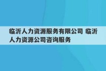 临沂人力资源服务有限公司 临沂人力资源公司咨询服务