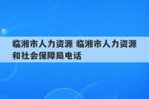 临湘市人力资源 临湘市人力资源和社会保障局电话