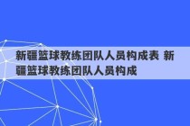 新疆篮球教练团队人员构成表 新疆篮球教练团队人员构成