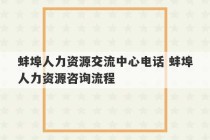 蚌埠人力资源交流中心电话 蚌埠人力资源咨询流程