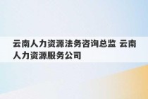 云南人力资源法务咨询总监 云南人力资源服务公司