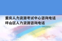 重庆人力资源考试中心咨询电话 坪山区人力资源咨询电话