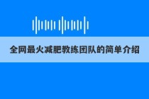 全网最火减肥教练团队的简单介绍