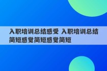 入职培训总结感受 入职培训总结简短感觉简短感觉简短