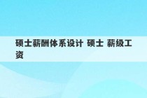 硕士薪酬体系设计 硕士 薪级工资