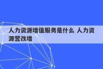 人力资源增值服务是什么 人力资源营改增