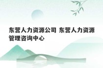 东营人力资源公司 东营人力资源管理咨询中心