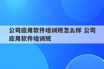 公司应用软件培训班怎么样 公司应用软件培训班