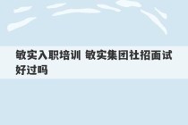 敏实入职培训 敏实集团社招面试好过吗