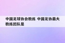 中国足球协会教练 中国足协最大教练团队是