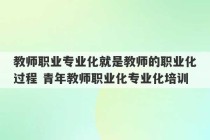 教师职业专业化就是教师的职业化过程 青年教师职业化专业化培训