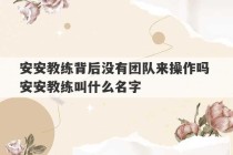 安安教练背后没有团队来操作吗 安安教练叫什么名字