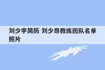 刘少宇简历 刘少昂教练团队名单照片