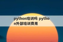 python培训吗 python外部培训费用