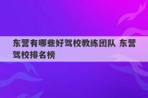 东营有哪些好驾校教练团队 东营驾校排名榜