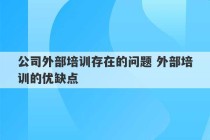 公司外部培训存在的问题 外部培训的优缺点