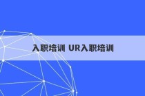 入职培训 UR入职培训